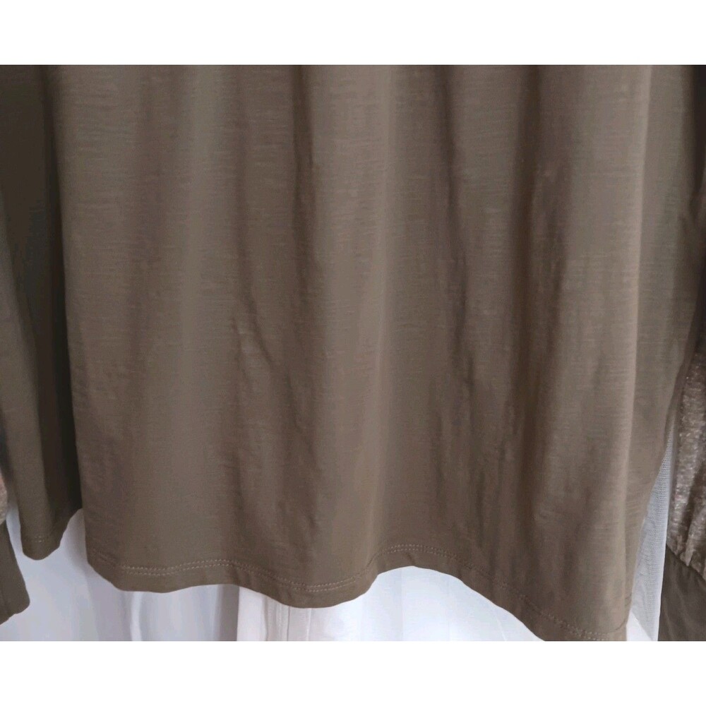 Doe & Rae Brown & Tan Women's Sz L  Pink Floral Long Sleeves Crewneck - Picture 3 of 9